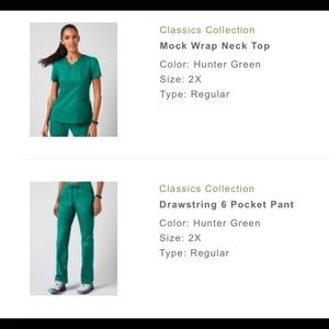 NEW Jaanuu green ladies scrub set 2xl